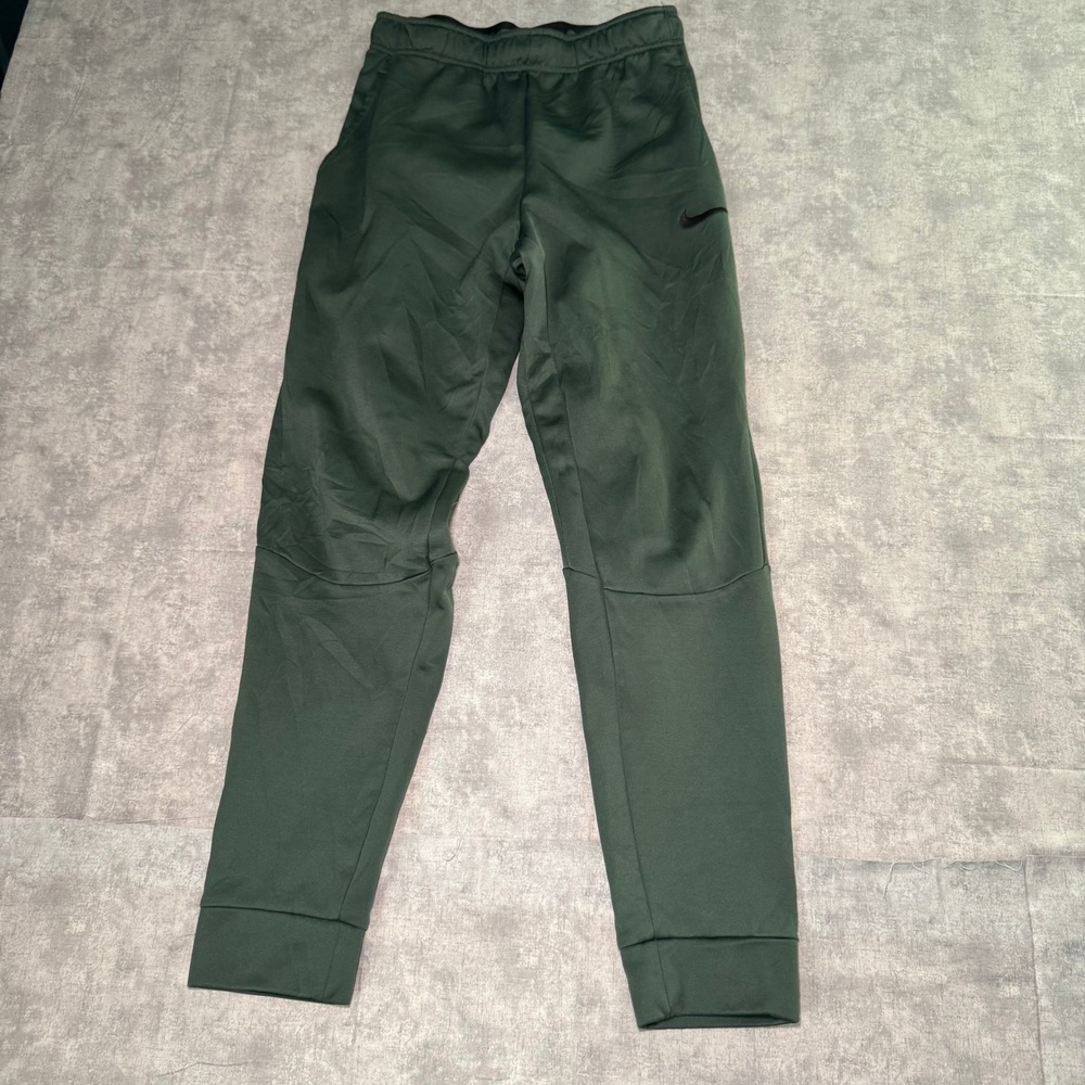Nike Dri-FIT Tapered Training Pants Mens Small Forest Green Fleece Joggers